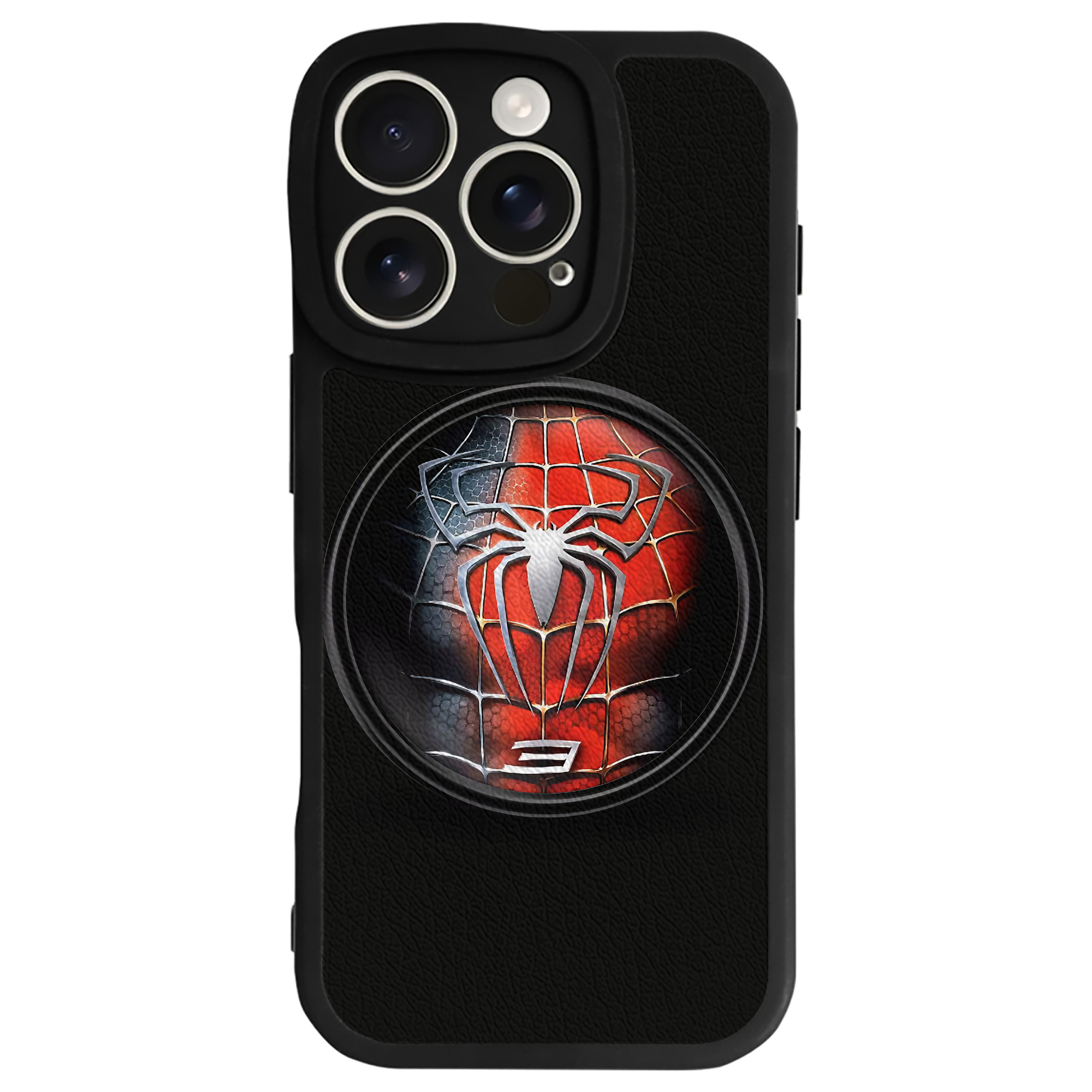 （画像用） Spider Man スパイダーマン 【iPhone 16シリーズ対応】シリコンスマホケース（レザー調） 材質：シリコン